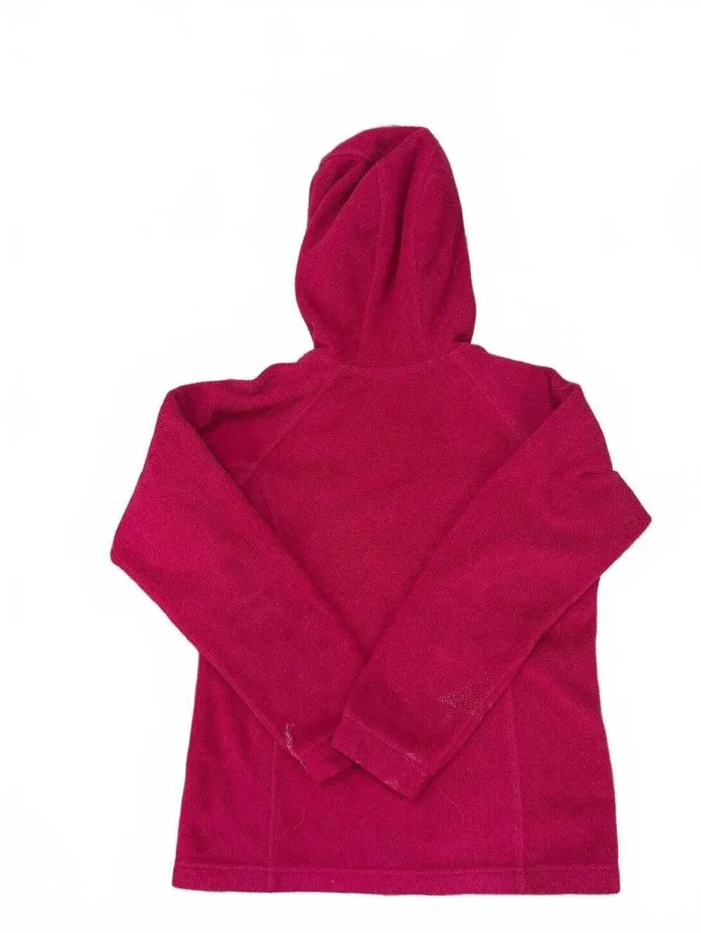 Columbia Girls Fleece Jacket Large Red Full Zip Hooded Outdoor Hiking